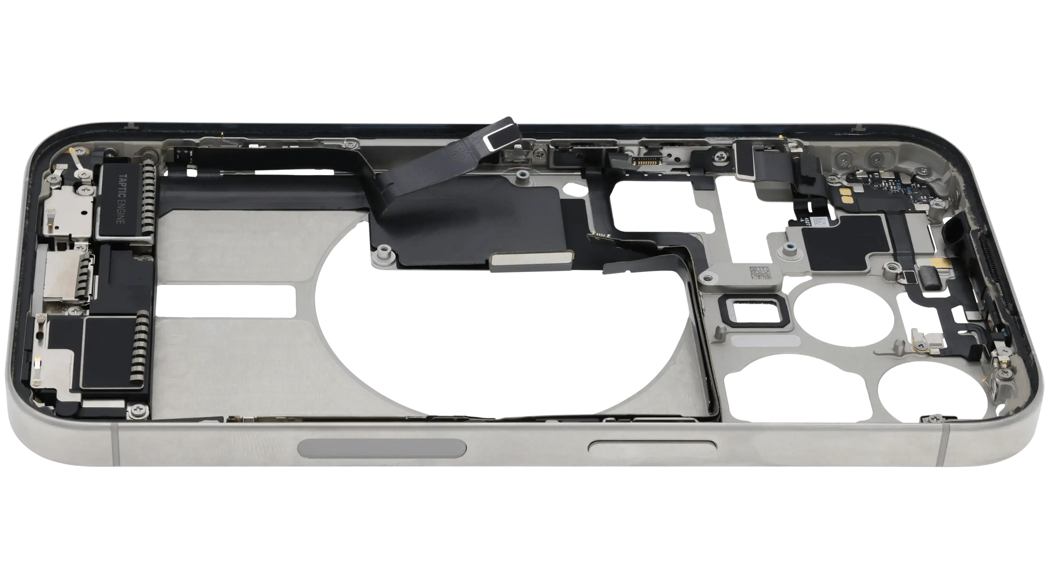 Mid-Frame Housing W/ Charging Port Flex & Small Parts For iPhone 15 Pro (US Version) (Pull) (White Titanium)
