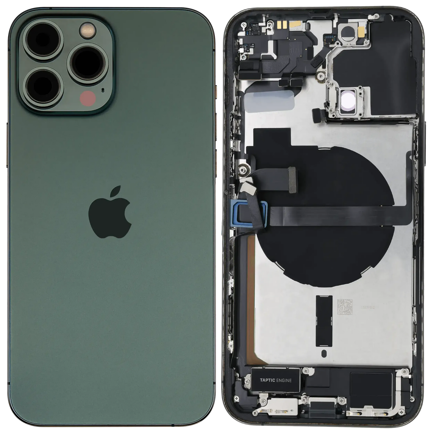 Back Housing W/ Charging Port Flex & Small Parts For iPhone 13 Pro Max (US Version) (Used OEM) (Pull (Alpine Green)