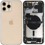 Back Housing W/ Charging Port Flex & Small Parts For iPhone 13 Pro Max (US Version) (Used OEM) (Pull) (Gold)