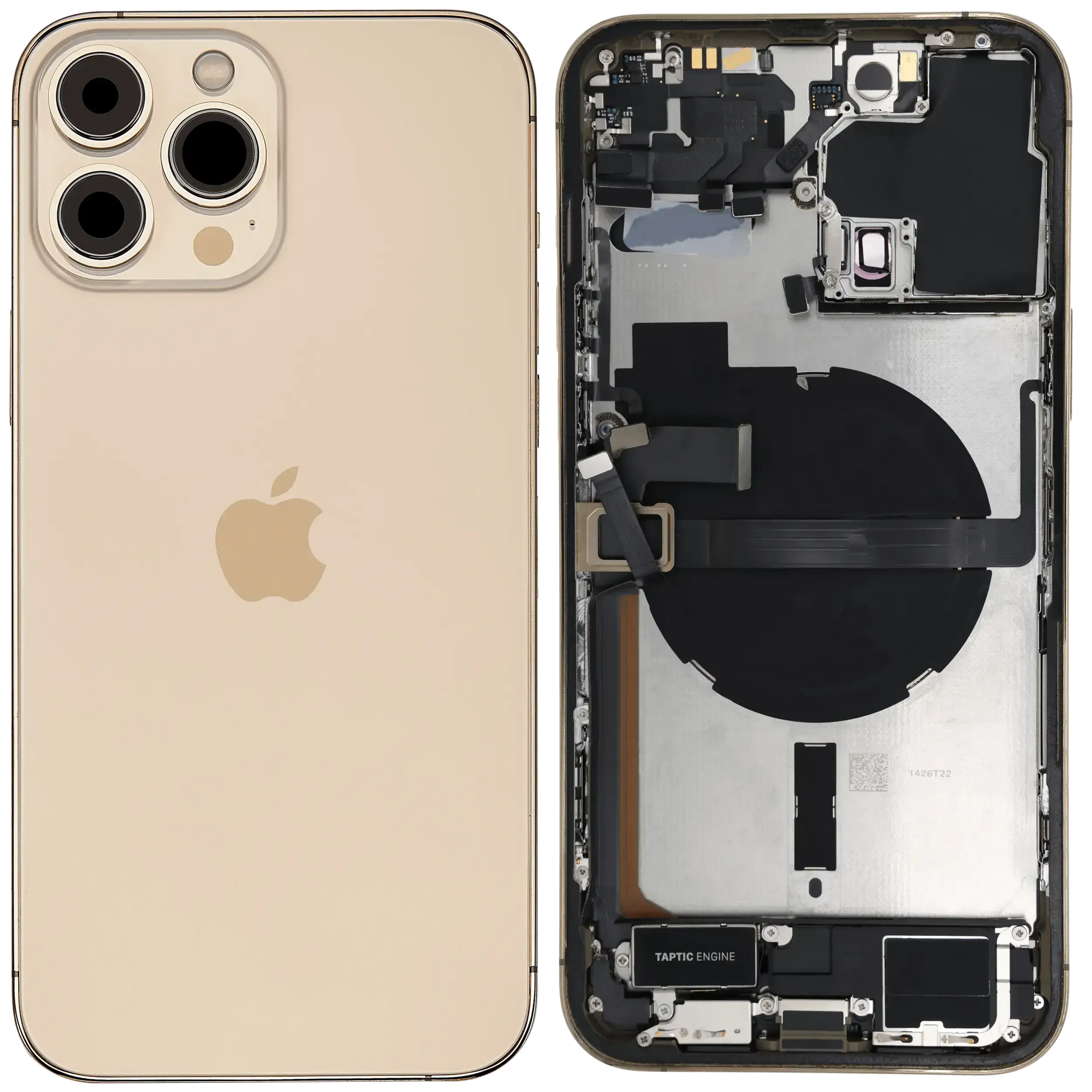 Back Housing W/ Charging Port Flex & Small Parts For iPhone 13 Pro Max (US Version) (Used OEM) (Pull) (Gold)