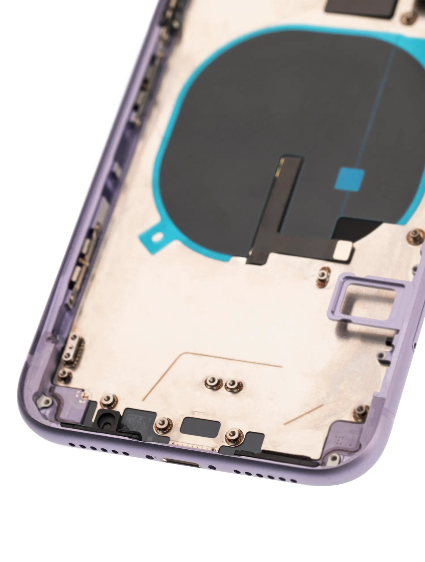 Back Housing W/ Small Components Pre-Installed For iPhone 11 (Used OEM) (Pull) (Purple)