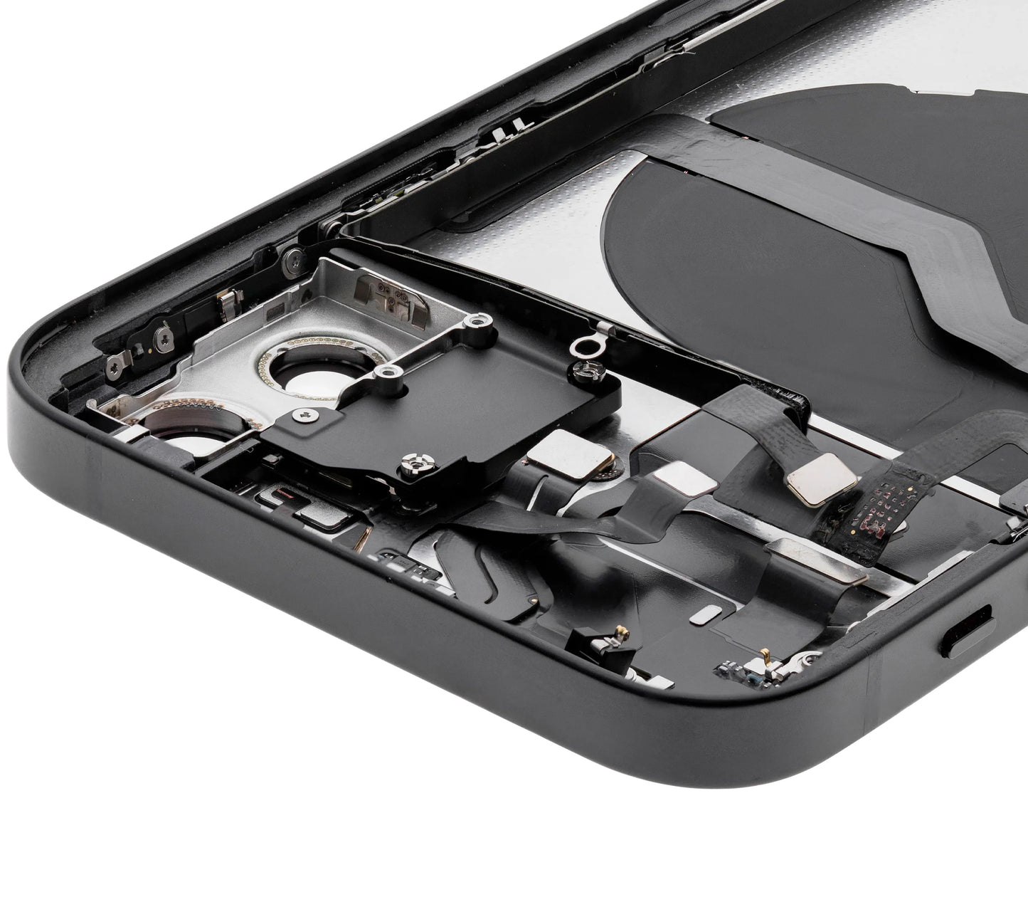 Back Housing W/ Small Parts For iPhone 12 (US Version) (Pull) (Black)