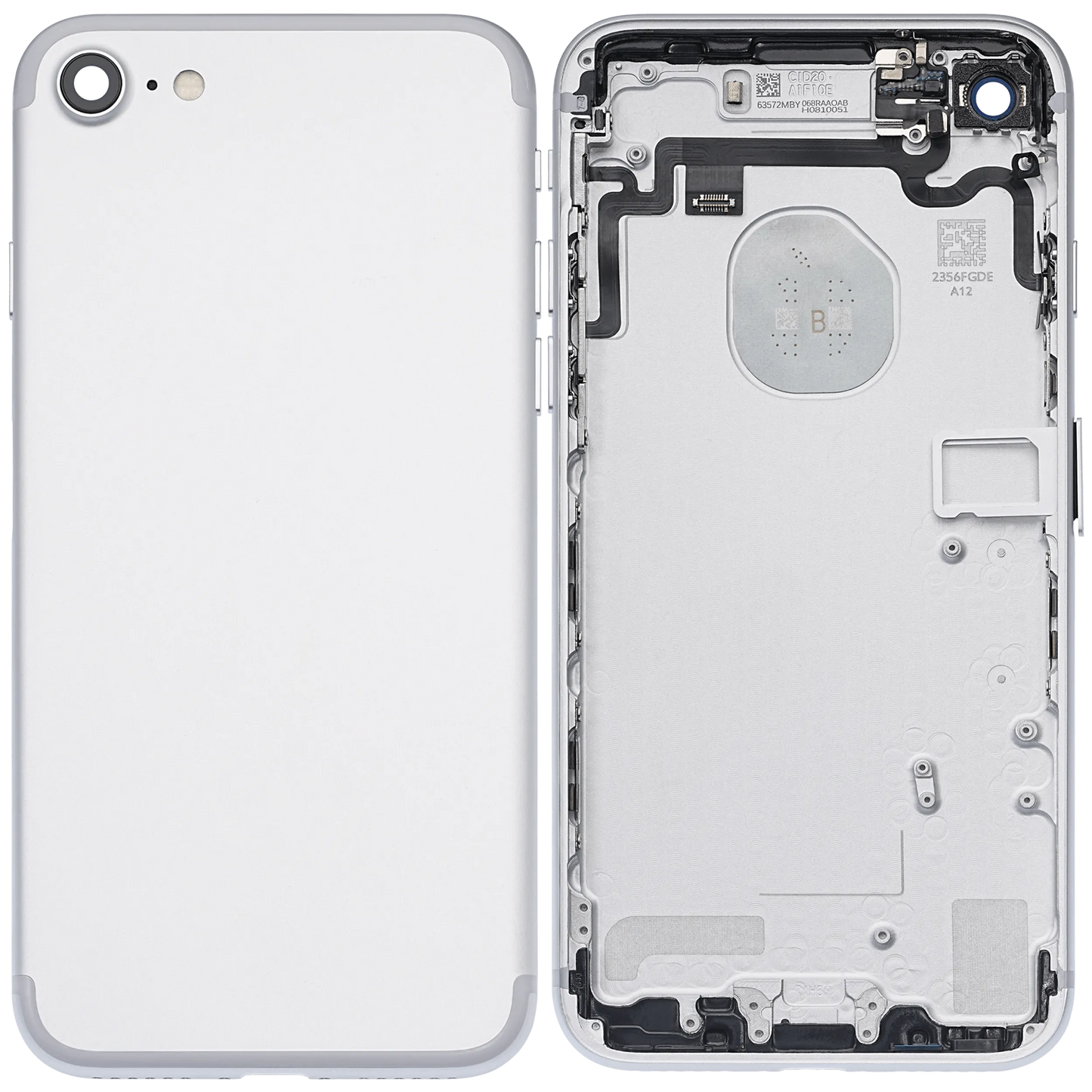 Back Housing W/ Small Components Pre-Installed For iPhone 7 (Pull) (Silver)