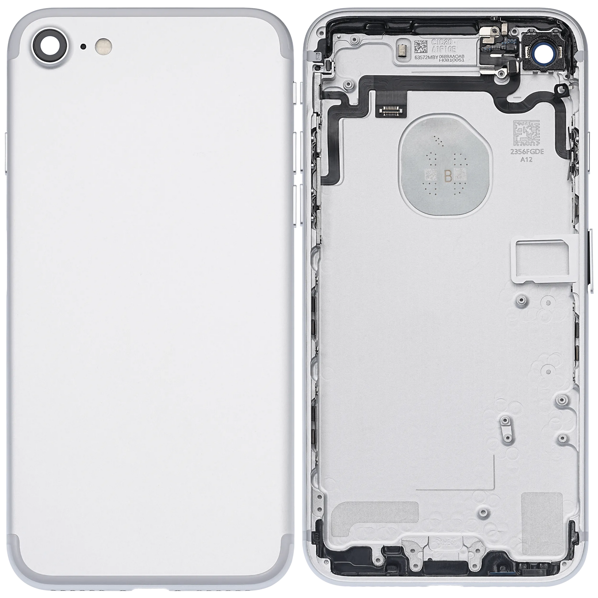 Back Housing W/ Small Components Pre-Installed For iPhone 7 (Pull) (Silver)