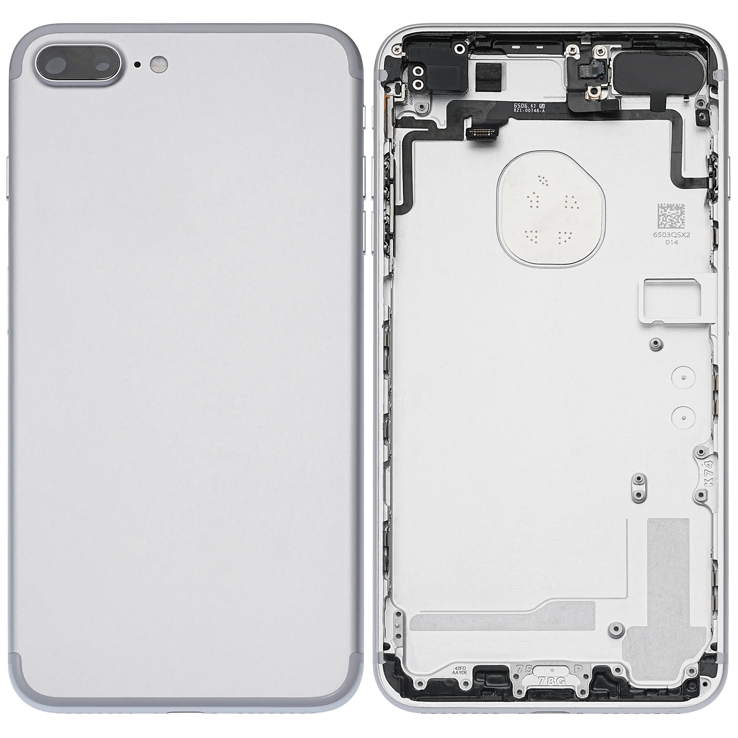Back Housing W/ Small Components Pre-Installed For iPhone 7 Plus (Pull) (Silver)