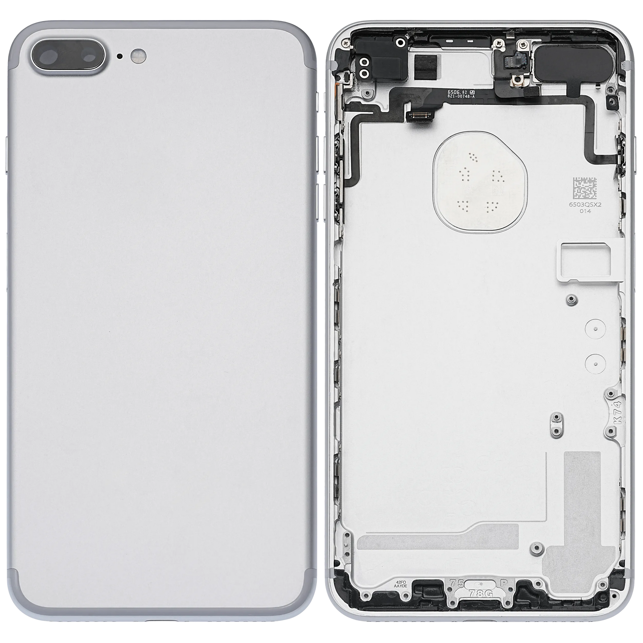 Back Housing W/ Small Components Pre-Installed For iPhone 7 Plus (Pull) (Silver)