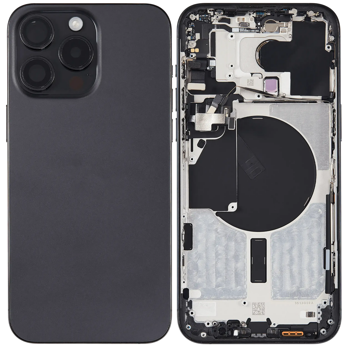 Back Housing W/ Small Parts For iPhone 15 Pro Max (US Version) (Pull) (Black Titanium)
