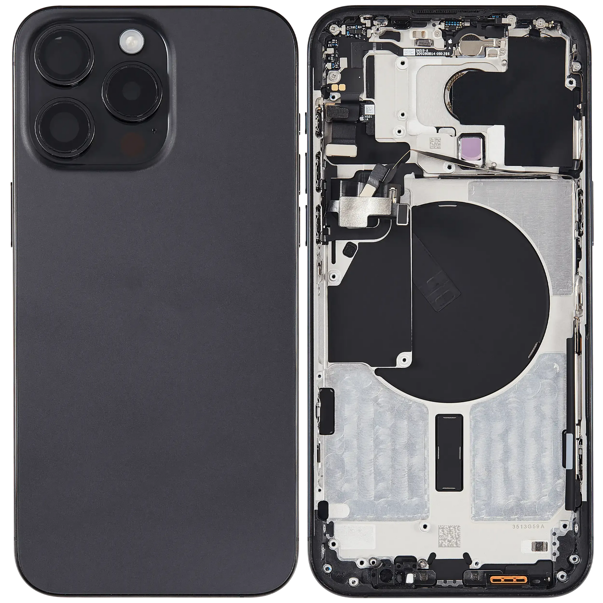 Back Housing W/ Small Parts For iPhone 15 Pro Max (US Version) (Pull) (Black Titanium)