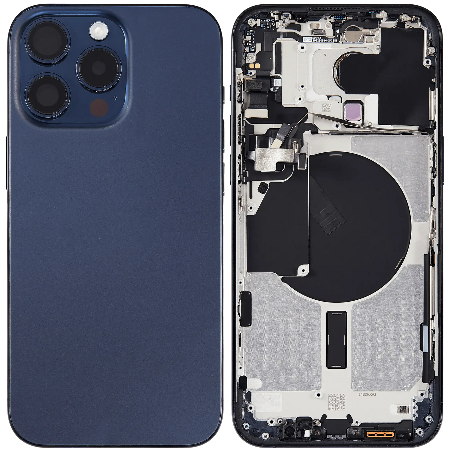 Back Housing W/ Small Parts For iPhone 15 Pro Max (US Version) (Pull) (Blue Titanium)
