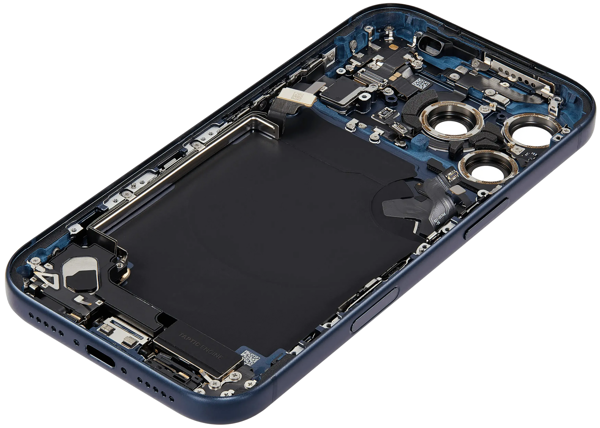 Back Housing W/ Charging Port Flex & Small Parts Compatible For iPhone 17 Pro (US Version) (Pull) (Deep Blue)
