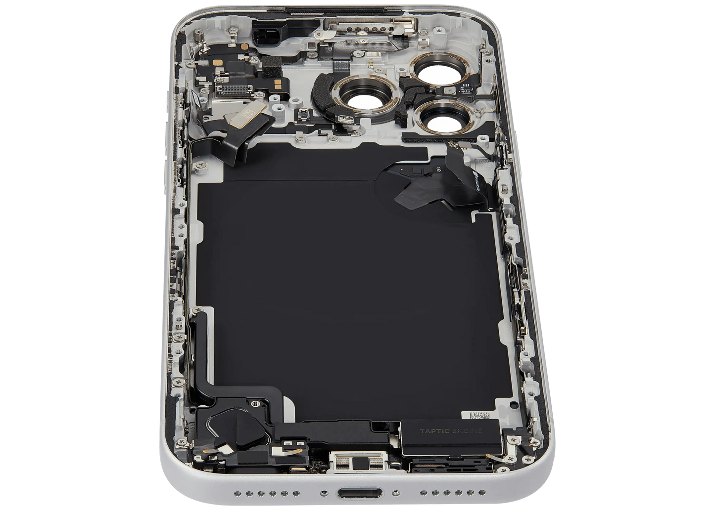 Back Housing W/ Charging Port Flex & Small Parts Compatible For iPhone 17 Pro Max (US Version) (Pull) (Silver)