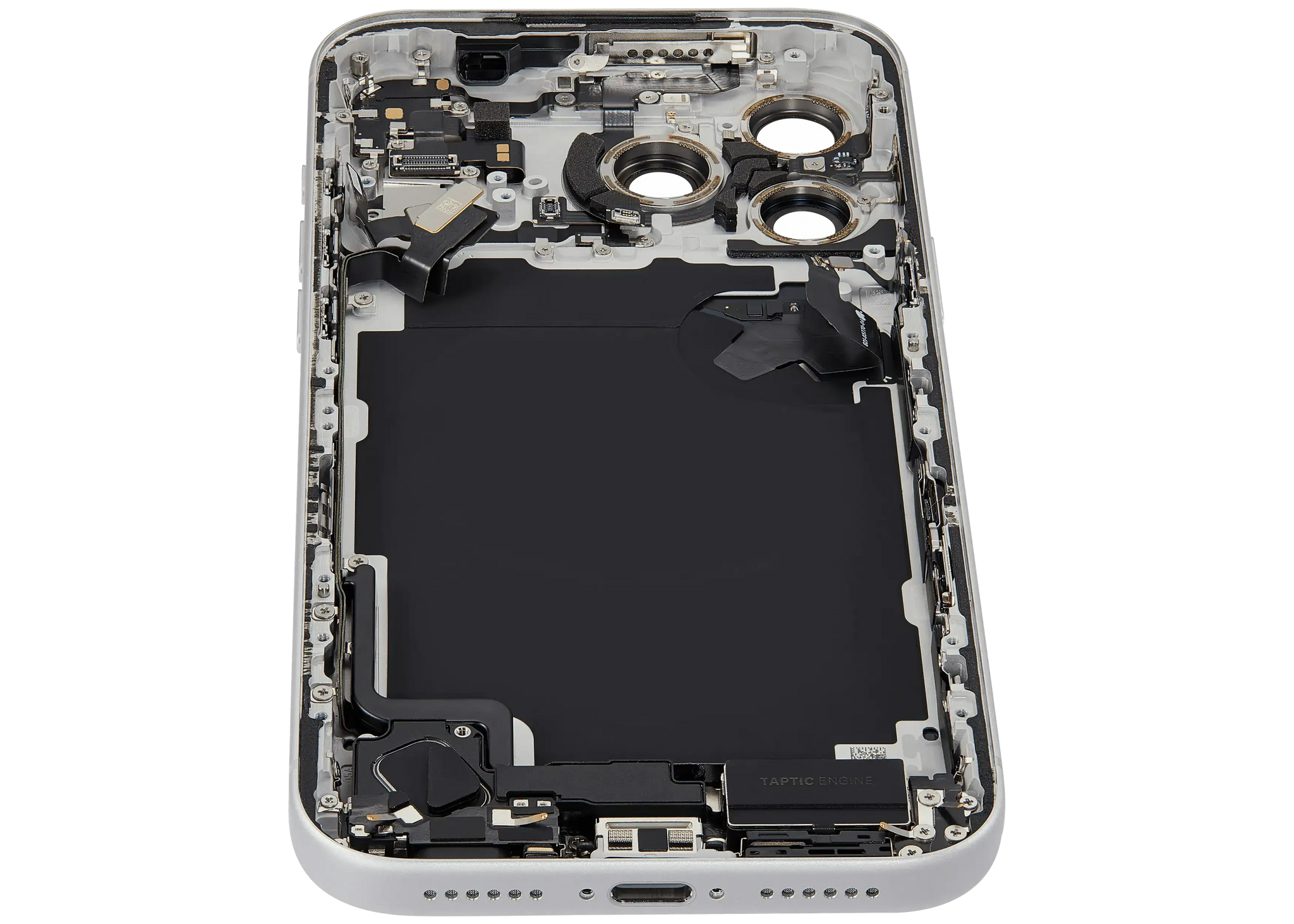 Back Housing W/ Charging Port Flex & Small Parts Compatible For iPhone 17 Pro Max (US Version) (Pull) (Silver)