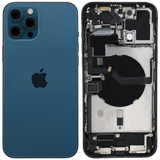 Back Housing W/ Charging Port Flex & Small Parts For iPhone 12 Pro Max (US Version) (Used OEM) (Pull) (Pacific Blue)