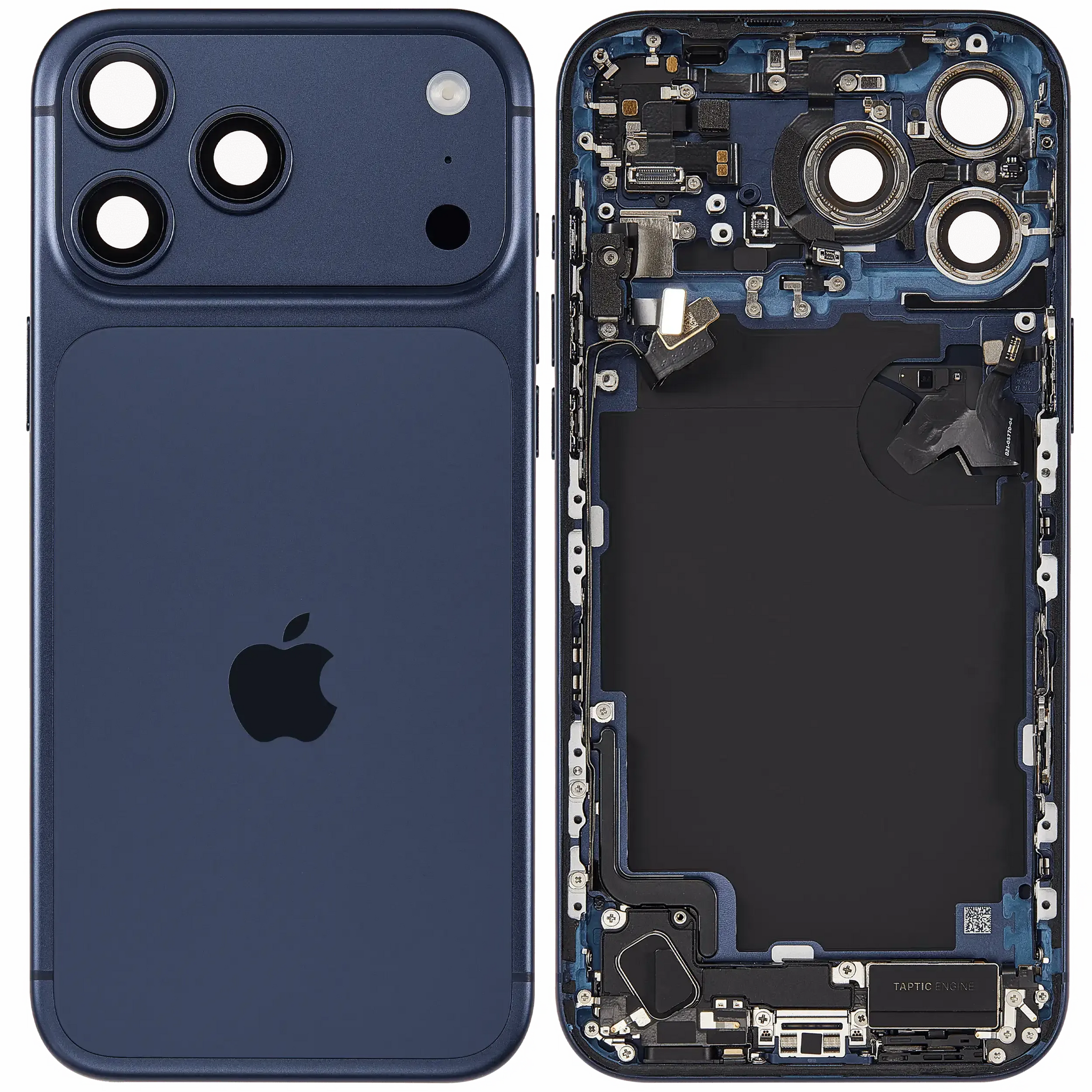 Back Housing W/ Charging Port Flex & Small Parts For iPhone 17 Pro Max (US Version) (Pull) (Deep Blue)