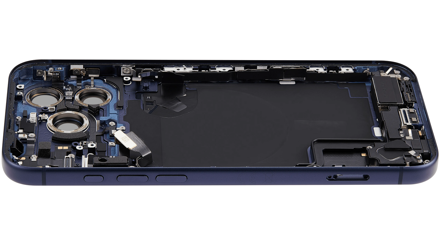 Back Housing W/ Charging Port Flex & Small Parts For iPhone 17 Pro Max (EU / Global Version) (Pull) (Deep Blue)