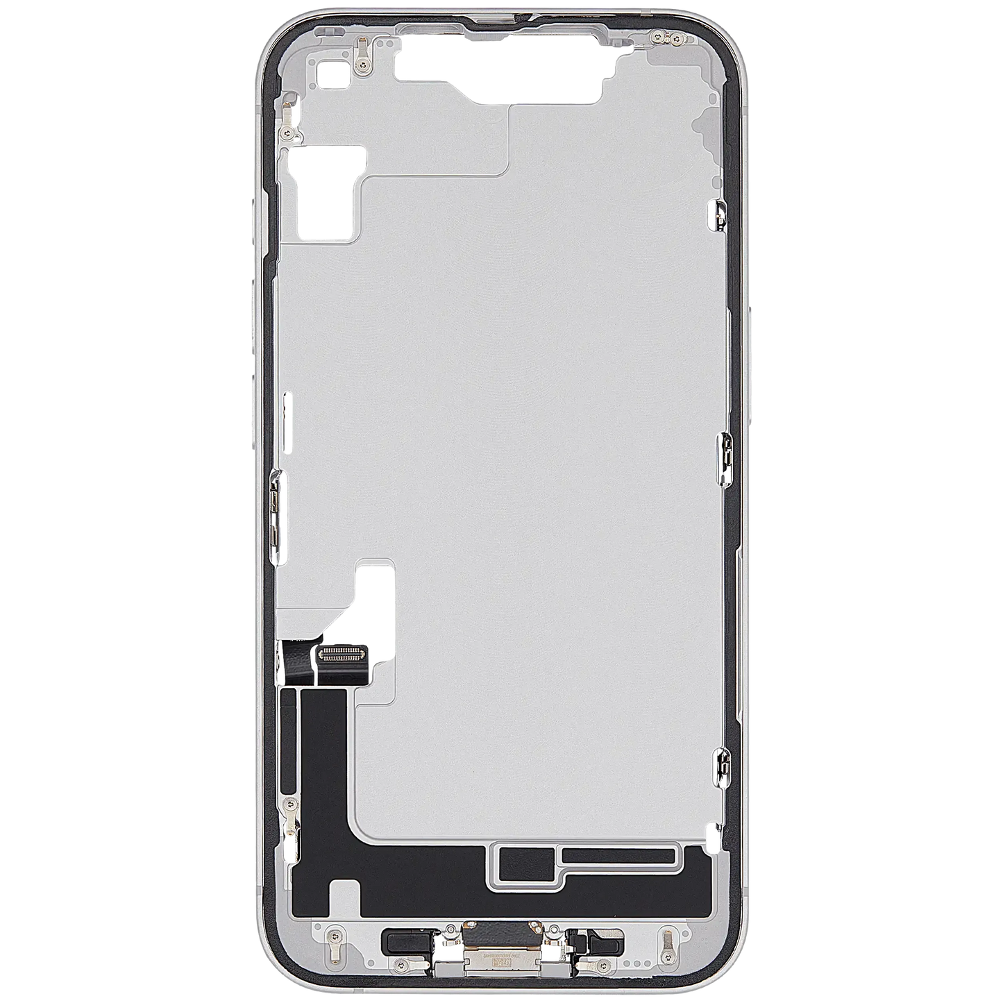 Mid-Frame Housing W/ Charging Port Flex & Small Parts For iPhone 16e (EU / Global Version) (Pull) (White)