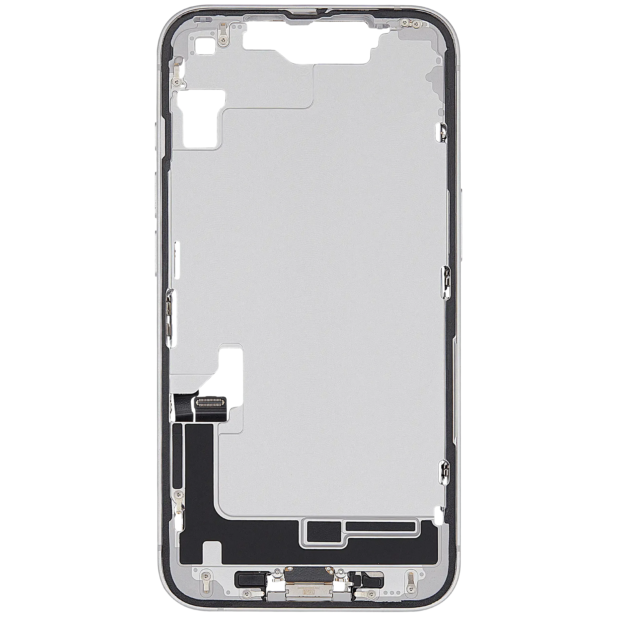 Mid-Frame Housing W/ Charging Port Flex & Small Parts For iPhone 16e (EU / Global Version) (Pull) (White)