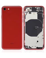 Back Housing W/ Small Components Pre-Installed For iPhone SE (2022) (Pull) (Red)