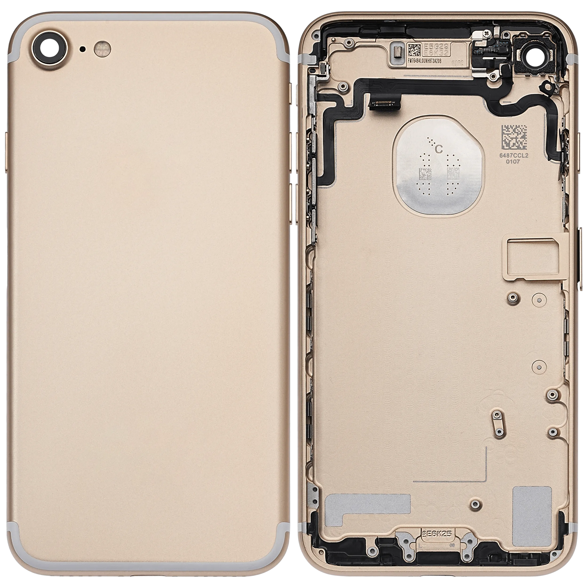 Back Housing W/ Small Components Pre-Installed For iPhone 7 (Pull) (Gold)