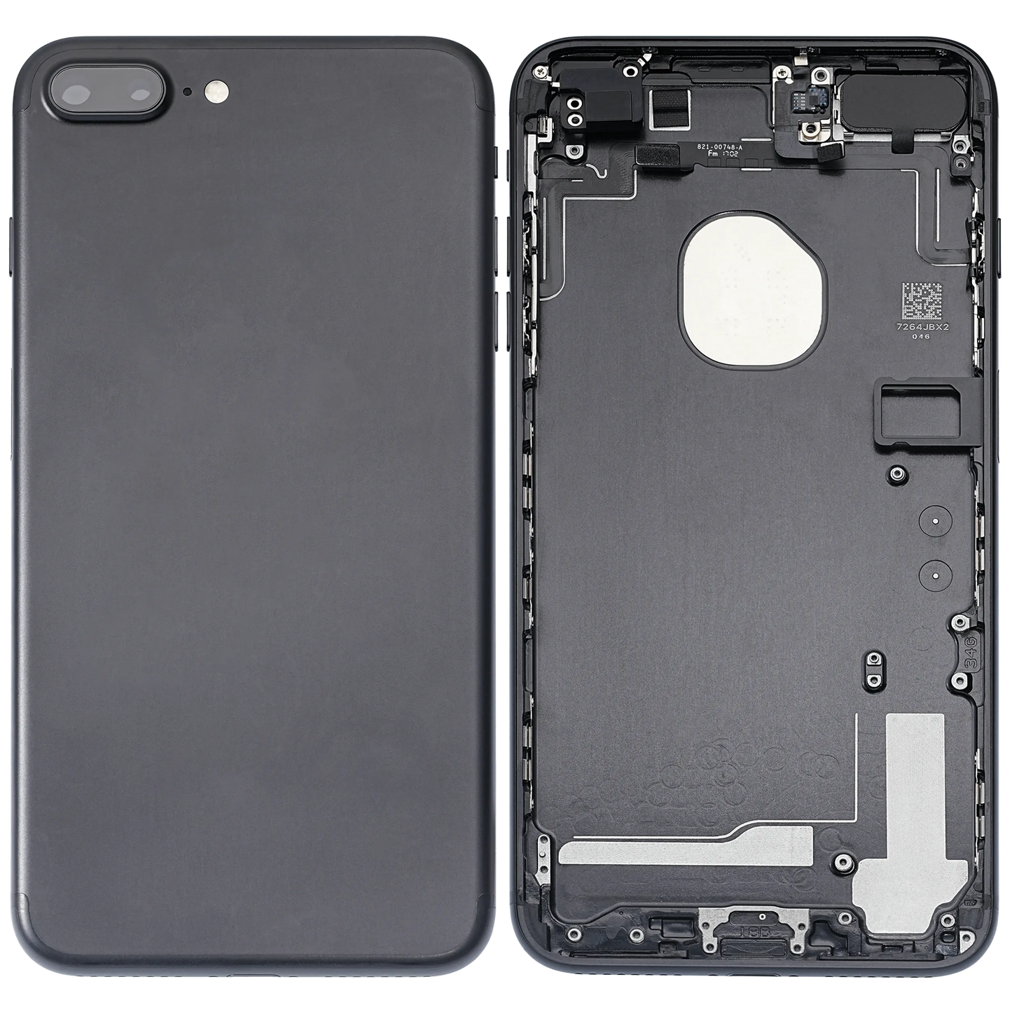 Back Housing W/ Small Components Pre-Installed For iPhone 7 Plus (Pull) (Matte Black)