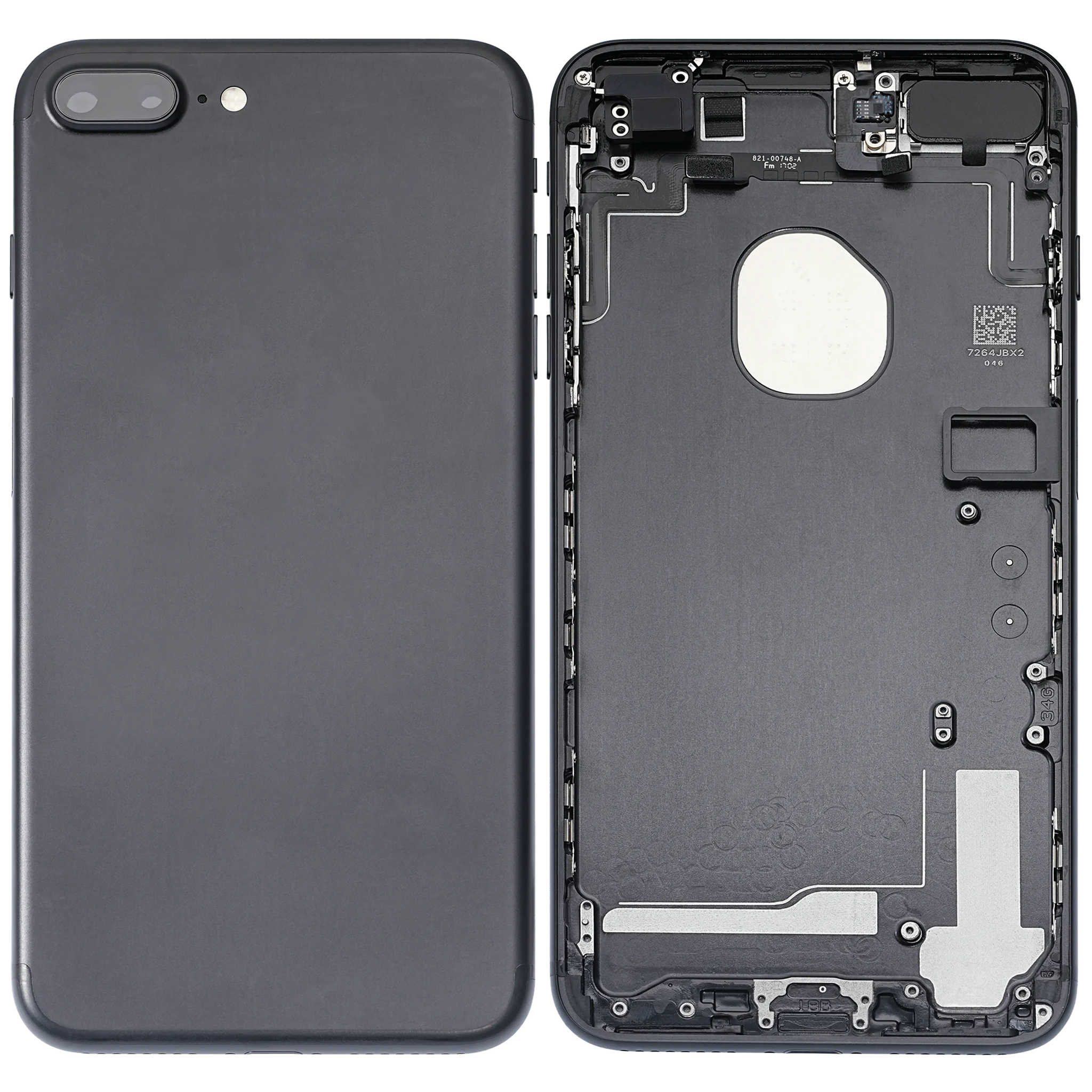 Back Housing W/ Small Components Pre-Installed For iPhone 7 Plus (Pull) (Matte Black)