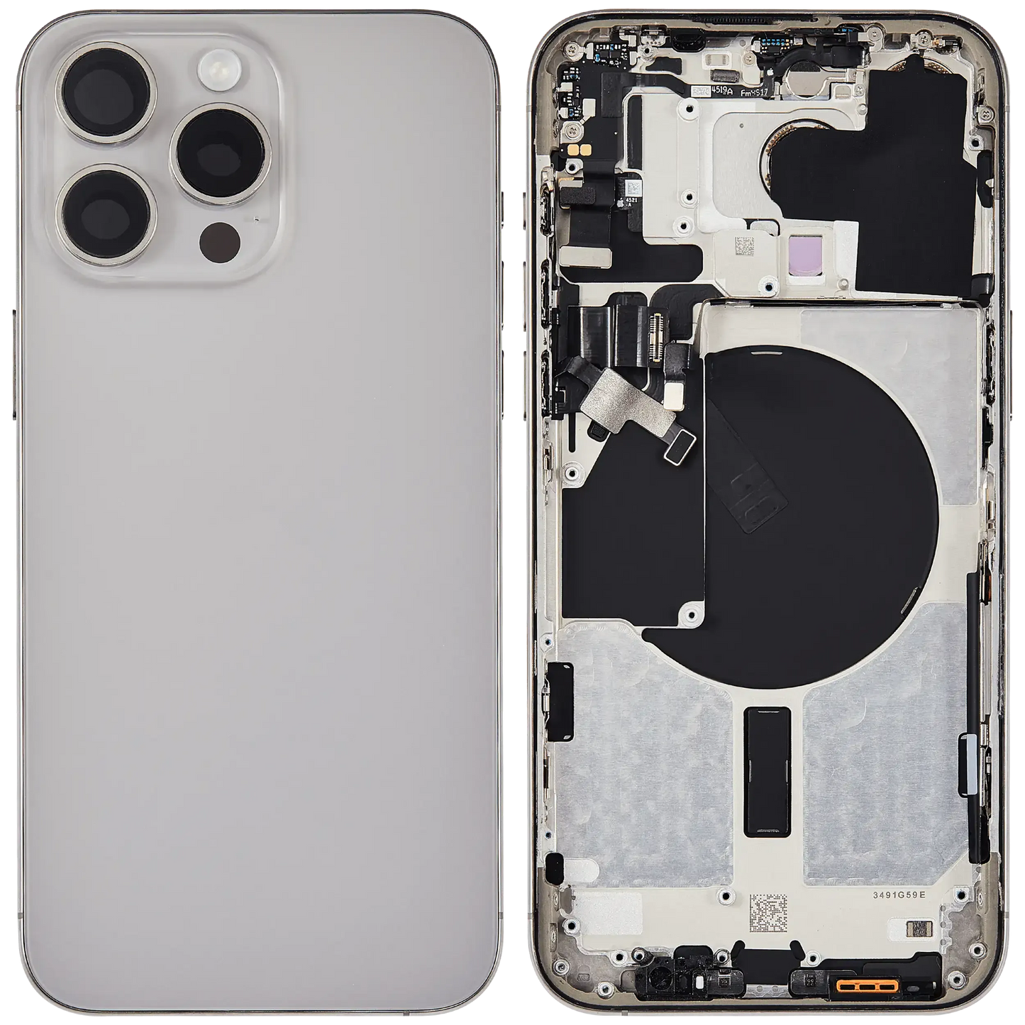 Back Housing W/ Small Parts For iPhone 15 Pro Max (US Version) (Pull) (Natural Titanium)