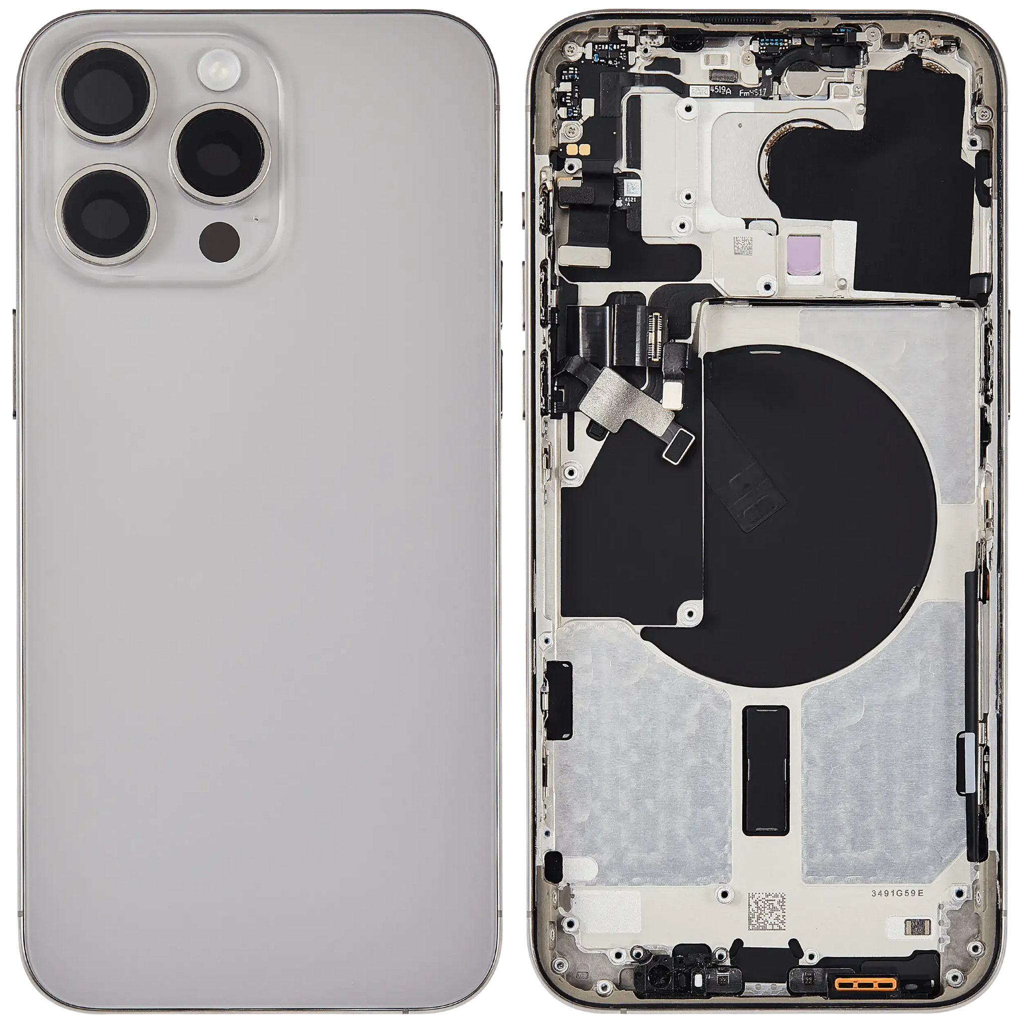 Back Housing W/ Small Parts For iPhone 15 Pro Max (US Version) (Pull) (Natural Titanium)