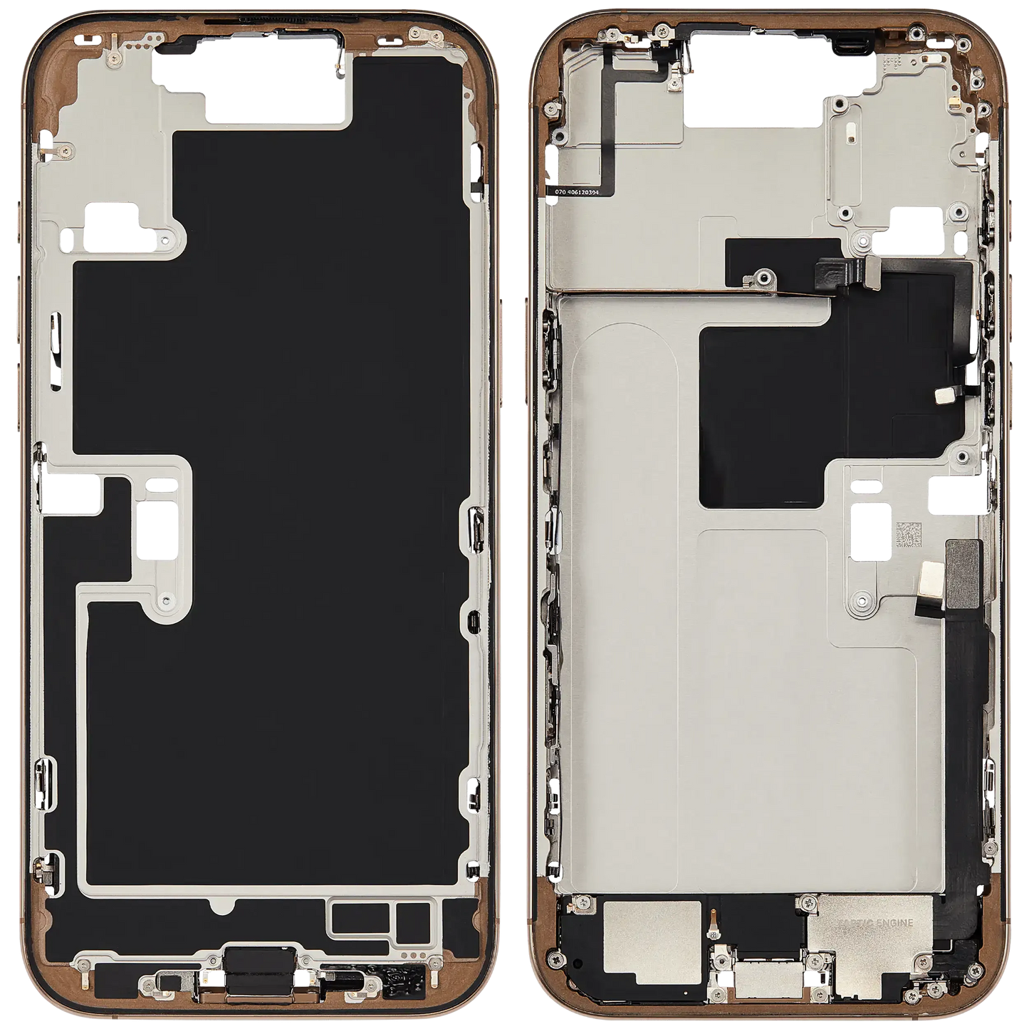 Mid-Frame Housing W/ Charging Port Flex & Small Parts For iPhone 16 Pro Max (EU / Global Version) (Pull) (Desert Titanium)