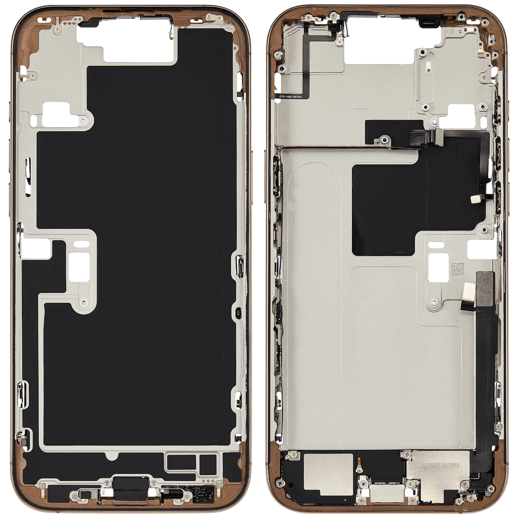 Mid-Frame Housing W/ Charging Port Flex & Small Parts For iPhone 16 Pro Max (EU / Global Version) (Pull) (Desert Titanium)