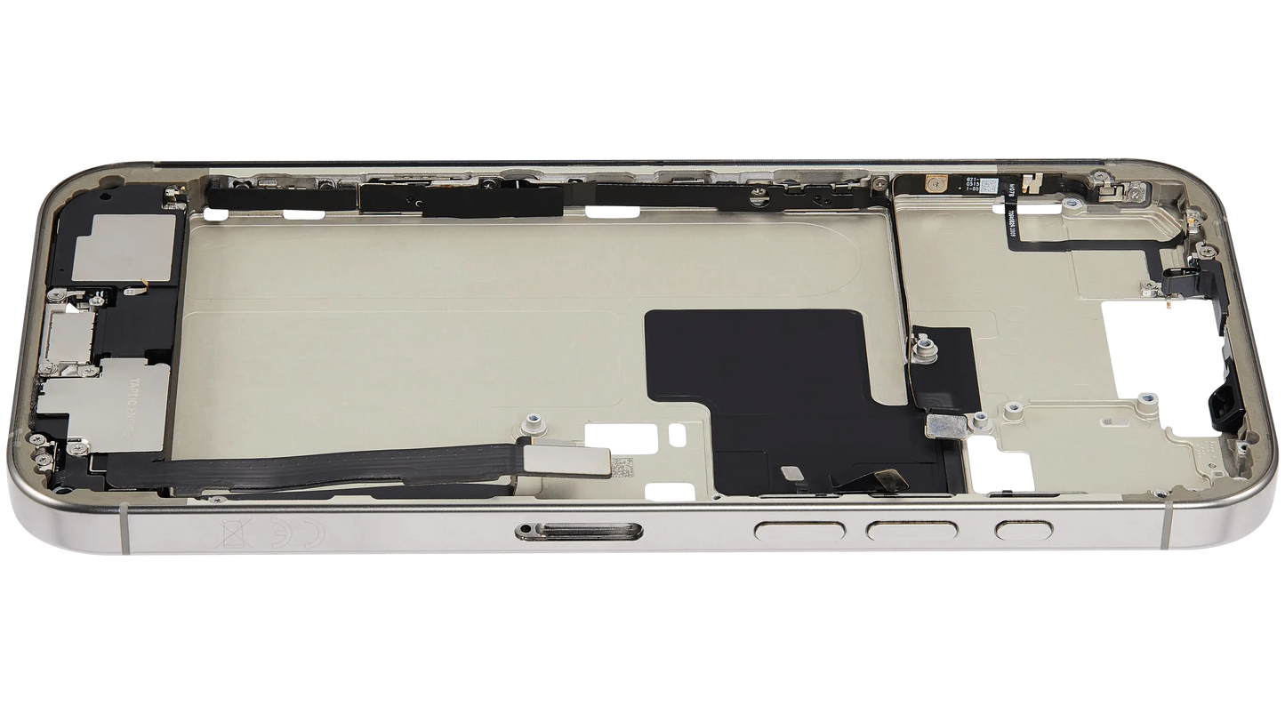 Mid-Frame Housing W/ Charging Port Flex & Small Parts For iPhone 16 Pro Max (EU / Global Version) (Pull) (Natural Titanium)