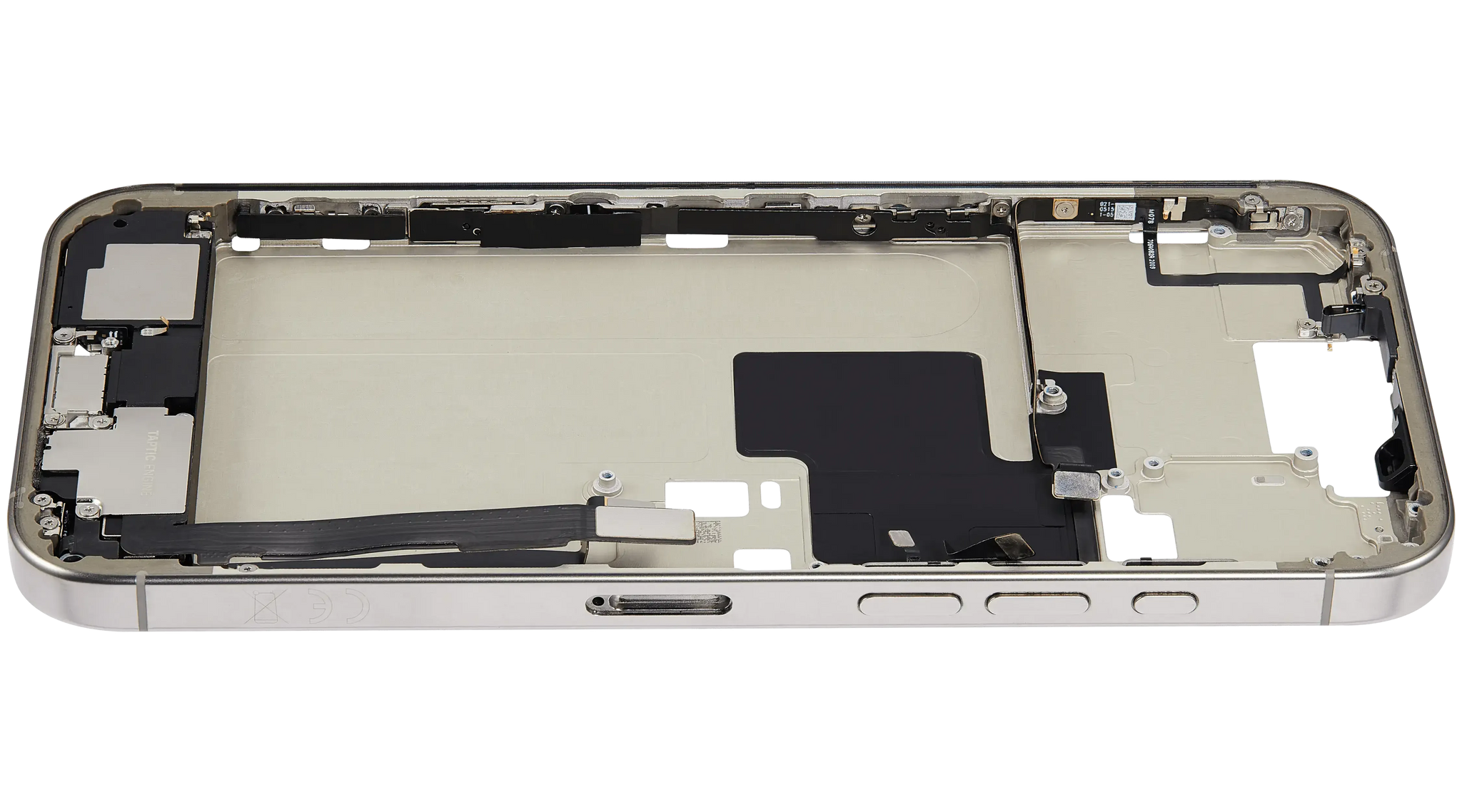 Mid-Frame Housing W/ Charging Port Flex & Small Parts For iPhone 16 Pro Max (EU / Global Version) (Pull) (Natural Titanium)