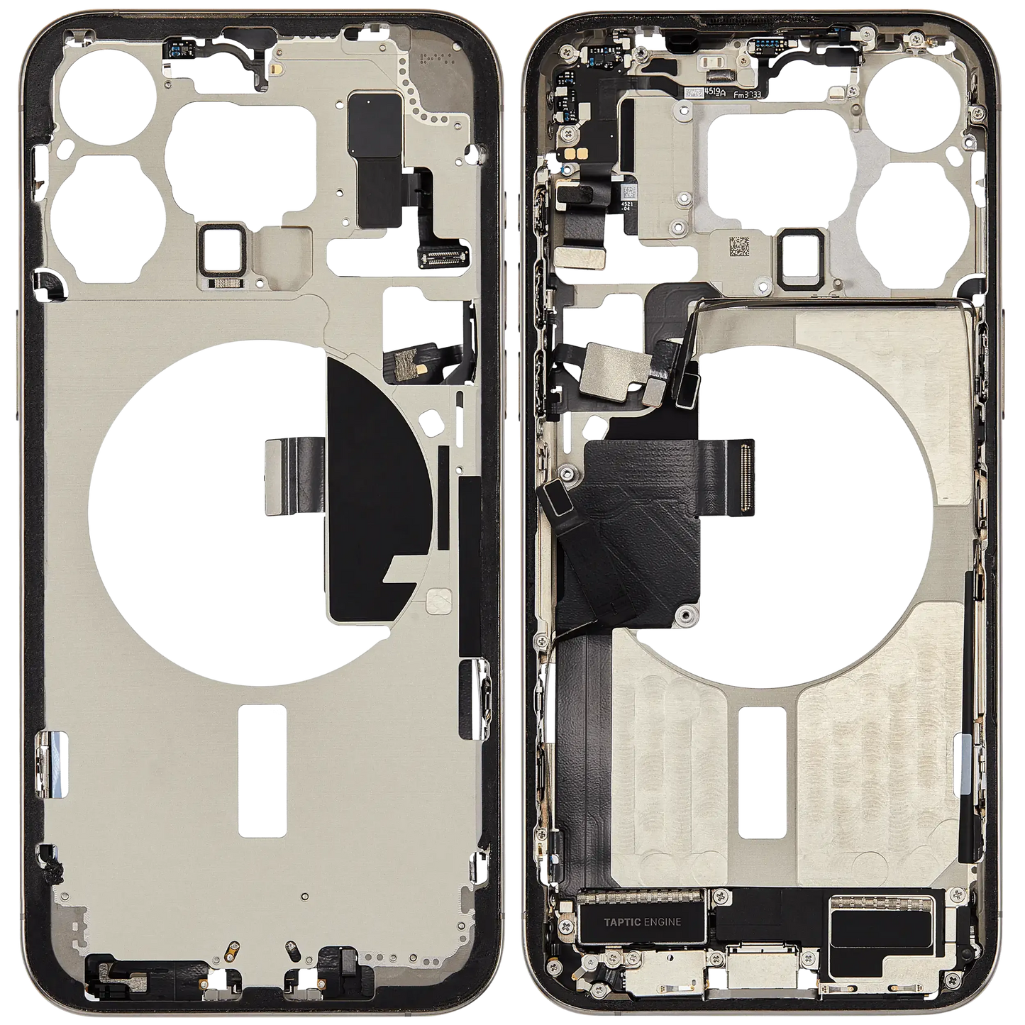 Mid-Frame Housing W/ Charging Port Flex & Small Parts For iPhone 15 Pro Max (Pull) (Natural Titanium)