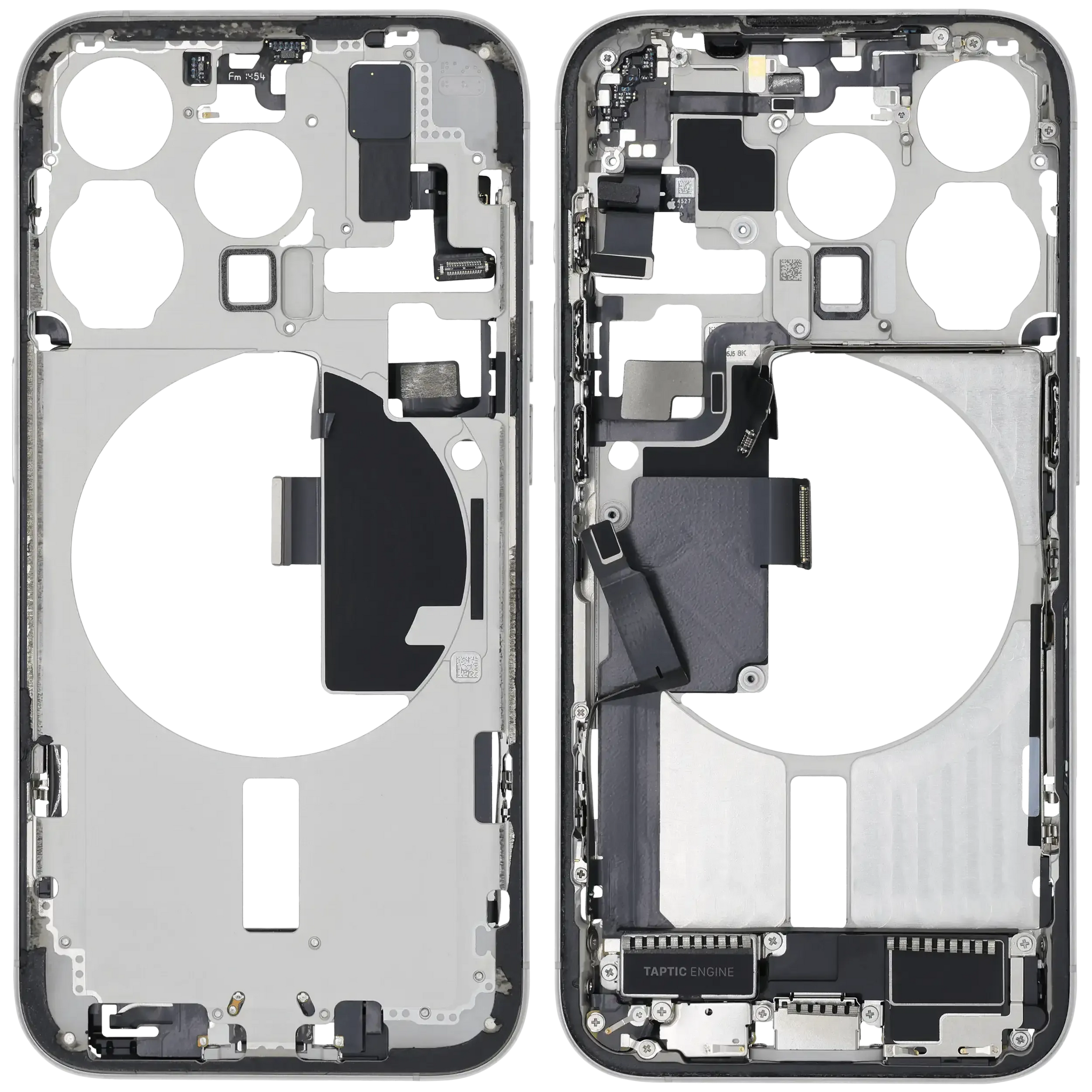 Mid-Frame Housing W/ Charging Port Flex & Small Parts For iPhone 15 Pro (US Version) (Pull) (White Titanium)