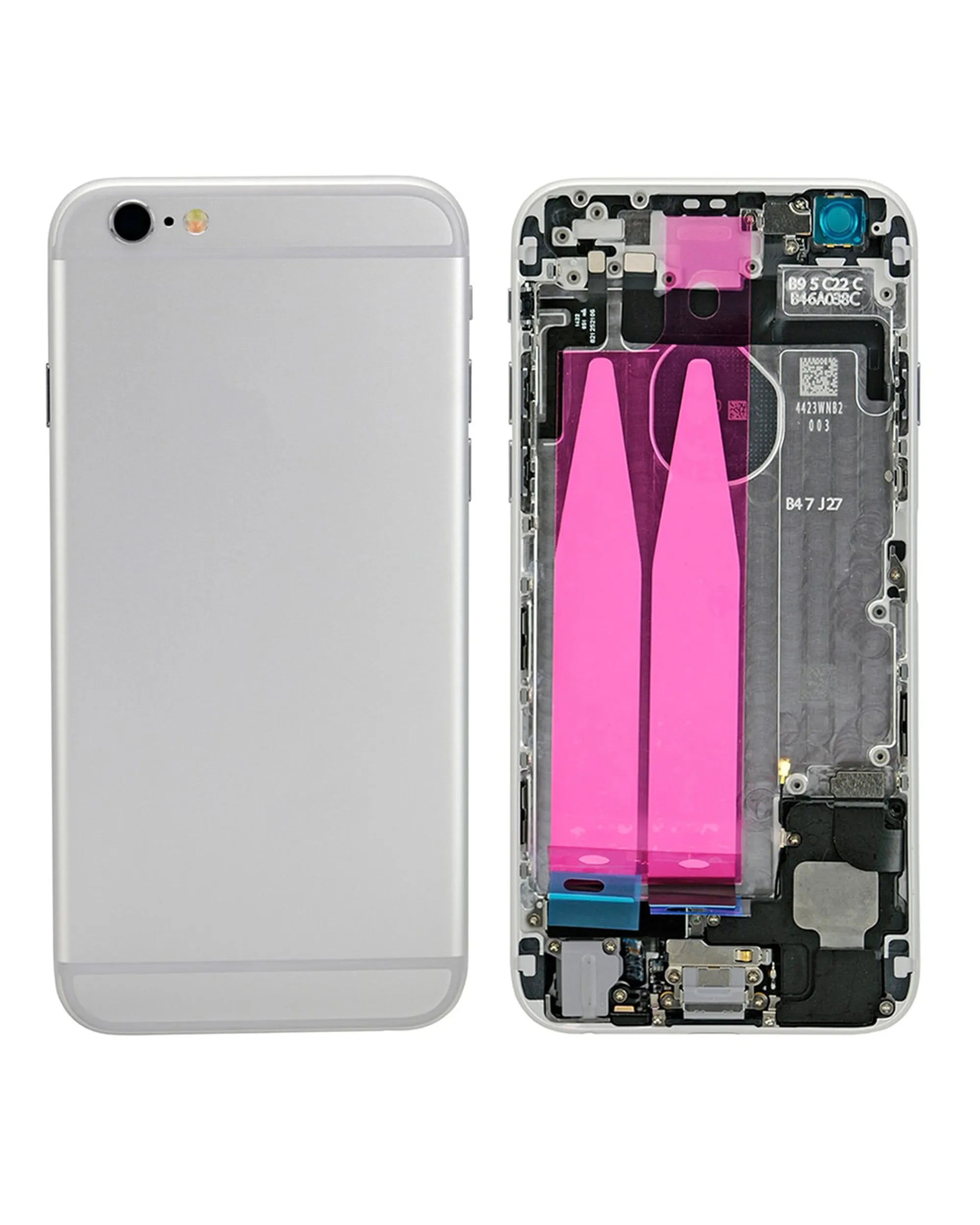 Back Housing W/ Small Components Pre-Installed For iPhone 6 (Used OEM) (Pull) (Silver)