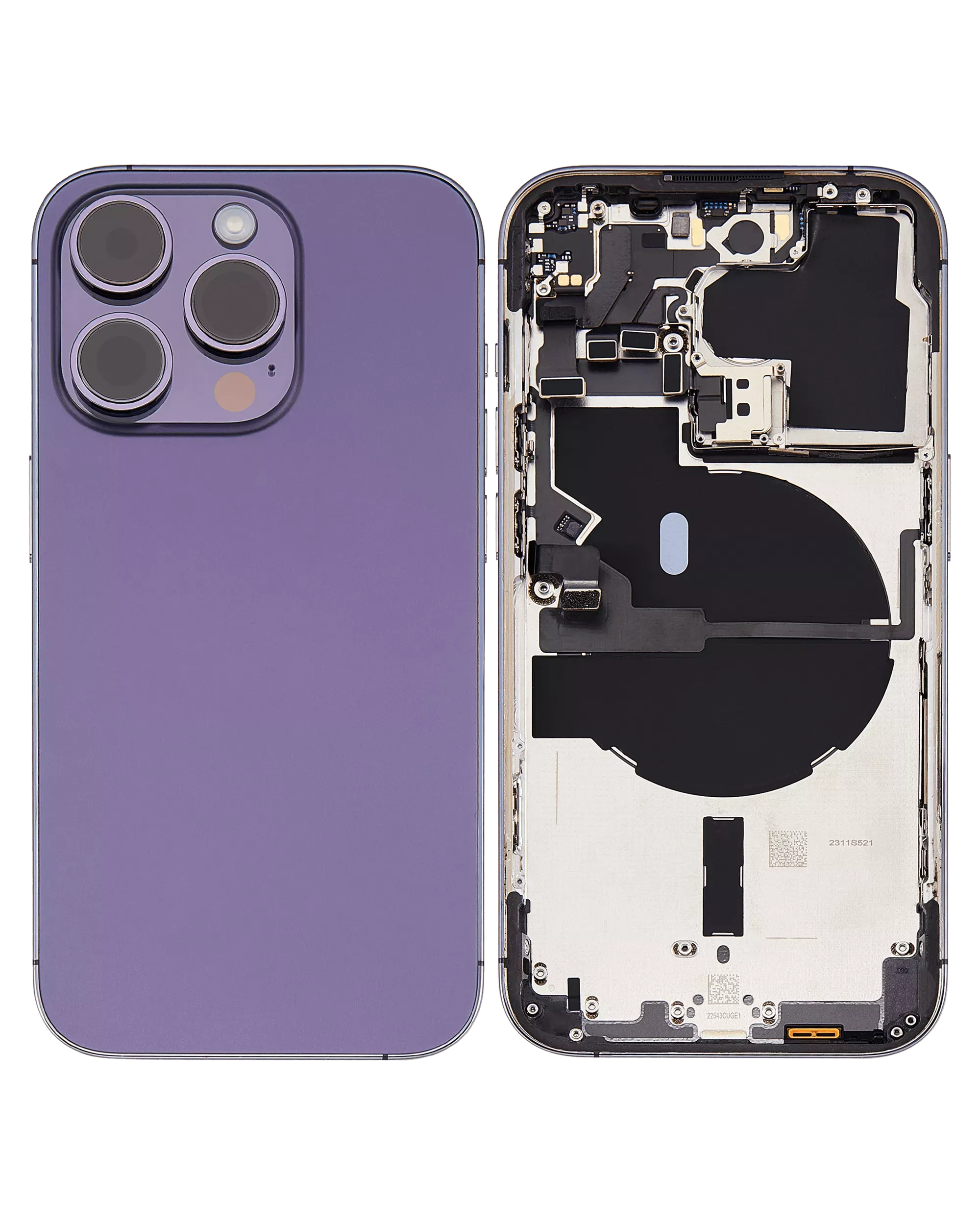 Back Housing W/ Small Parts For iPhone 14 Pro (US Version) (Pull) (Deep Purple)