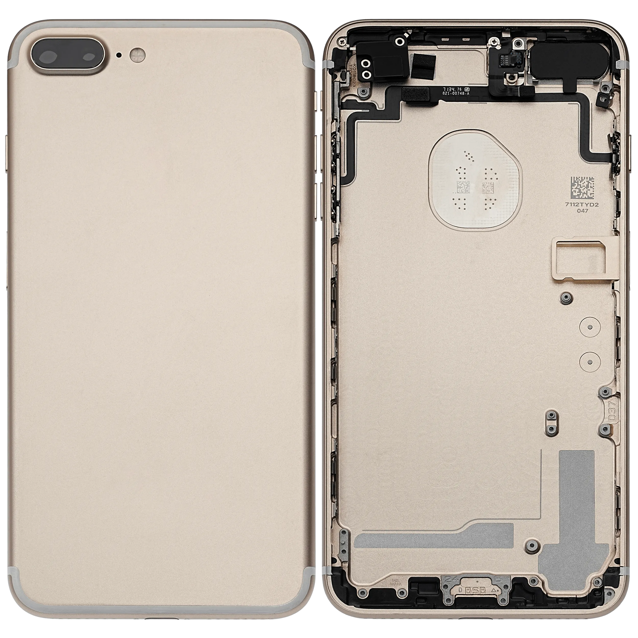 Back Housing W/ Small Components Pre-Installed For iPhone 7 Plus (Pull) (Gold)