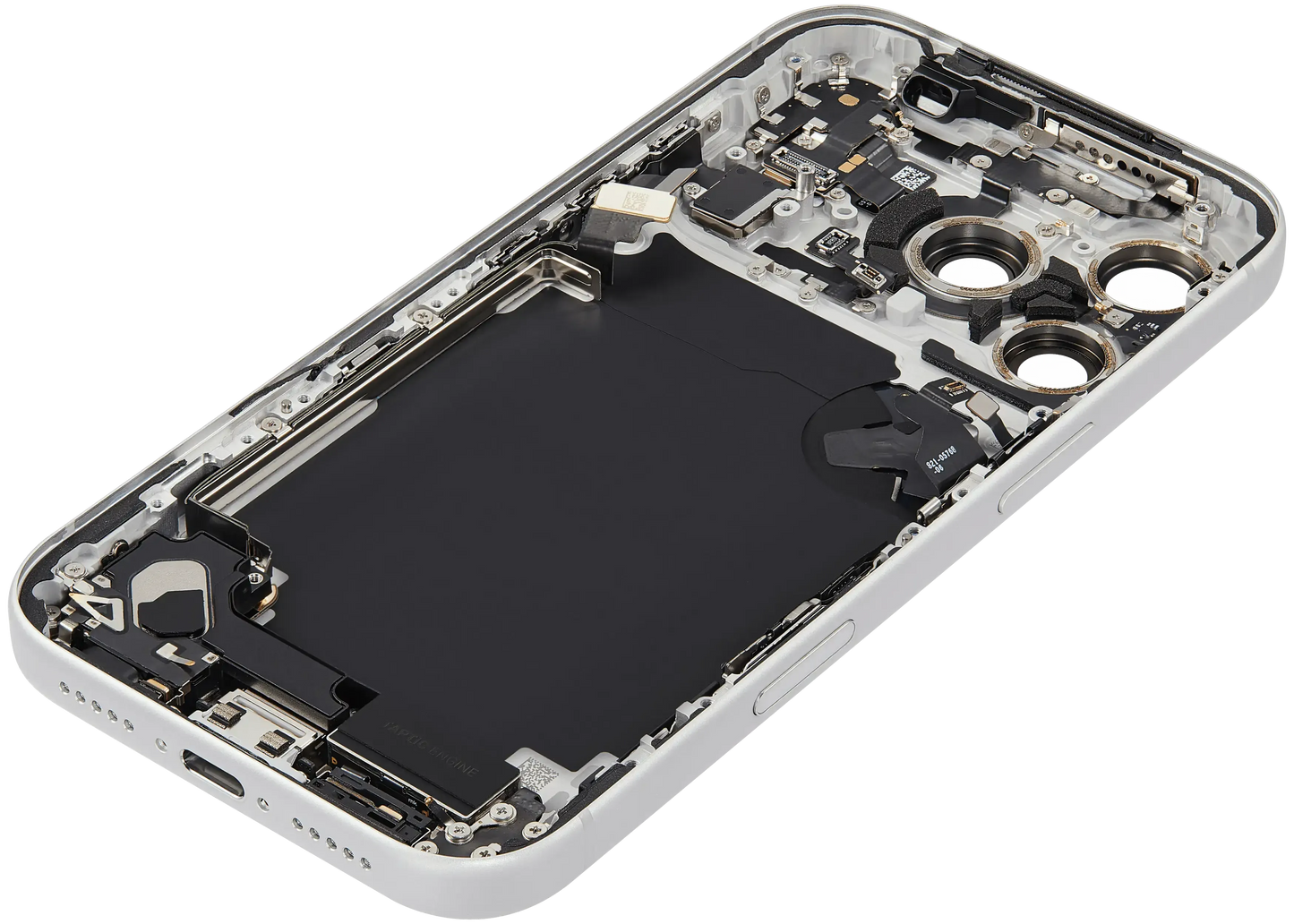 Back Housing W/ Charging Port Flex & Small Parts Compatible For iPhone 17 Pro (US Version) (Pull) (Silver)