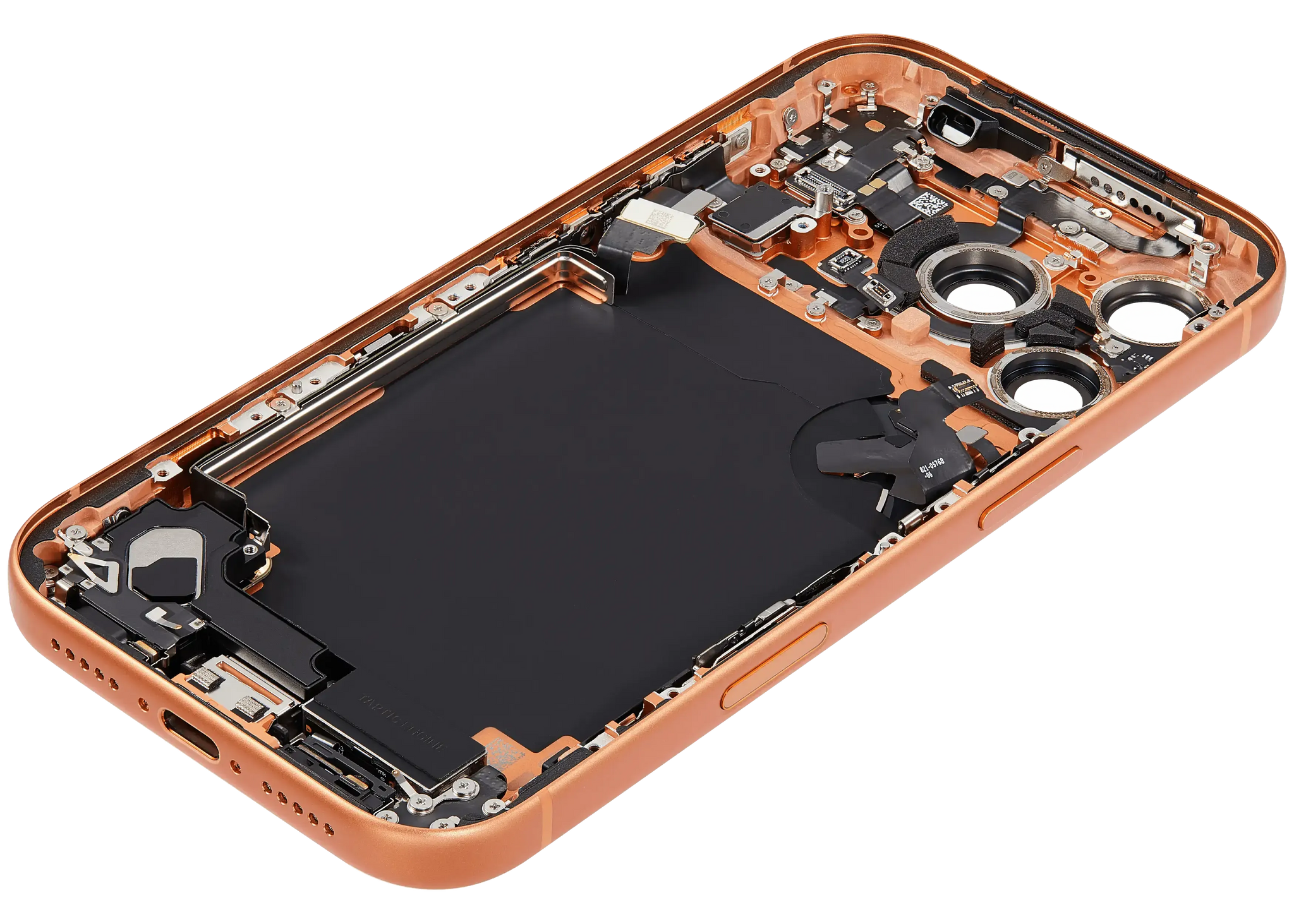 Back Housing W/ Charging Port Flex & Small Parts Compatible For iPhone 17 Pro (US Version) (Pull) (Cosmic Orange)