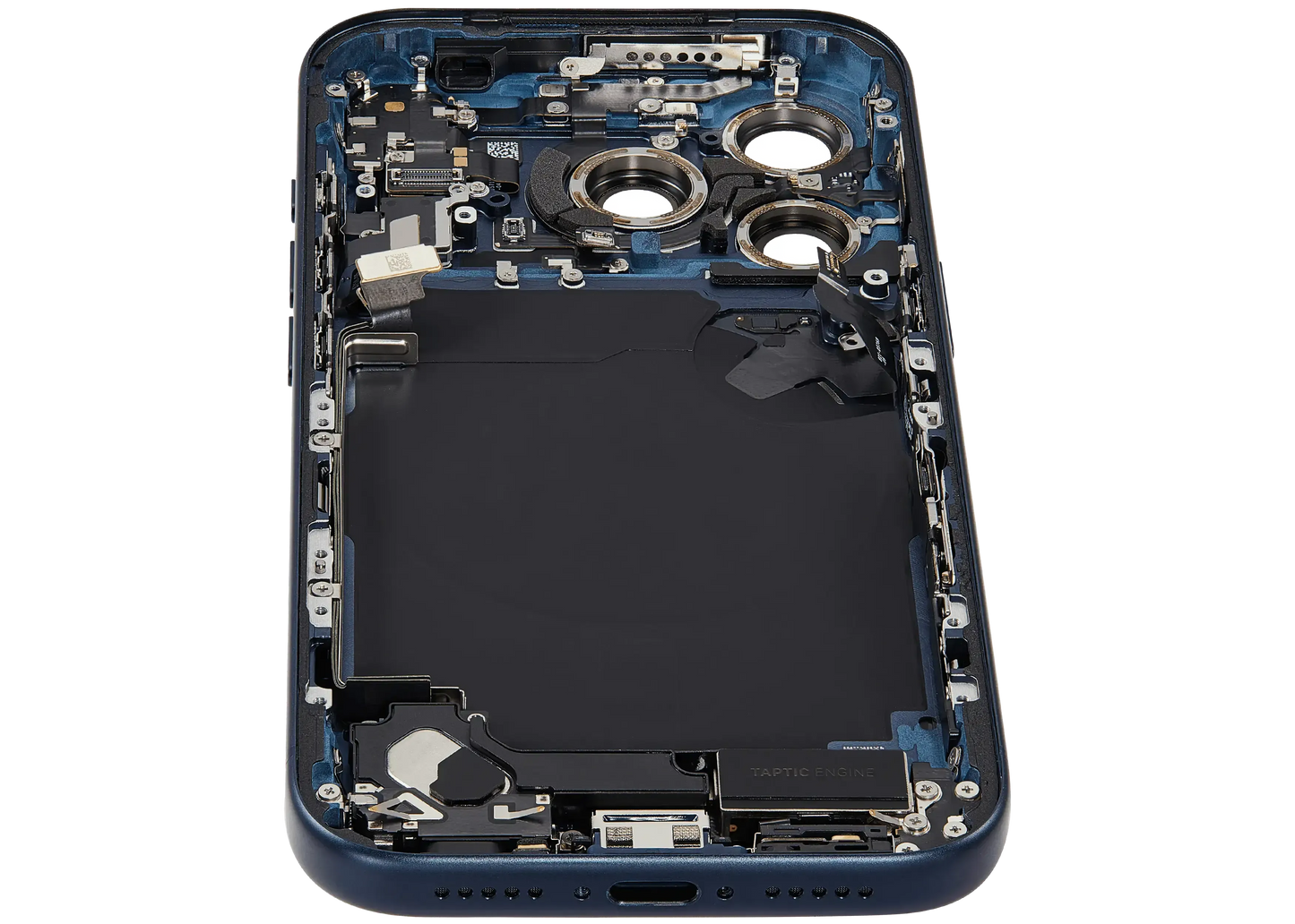 Back Housing W/ Charging Port Flex & Small Parts Compatible For iPhone 17 Pro (US Version) (Pull) (Deep Blue)