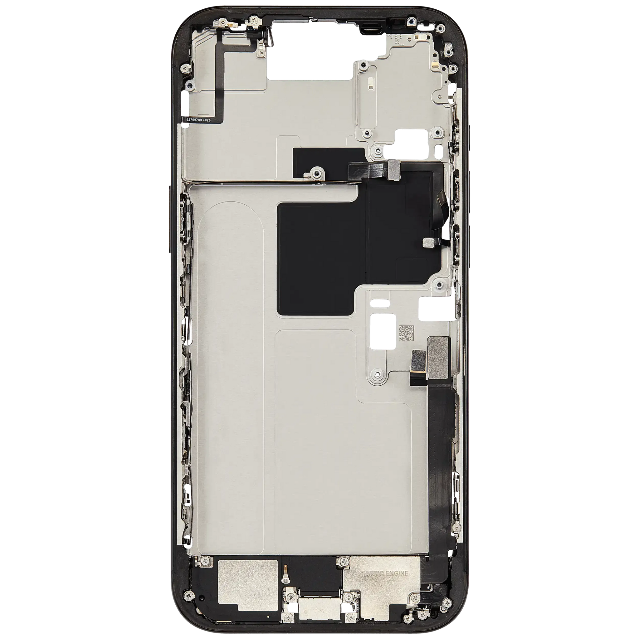 Mid-Frame Housing W/ Charging Port Flex & Small Parts For iPhone 16 Pro Max (EU / Global Version) (Pull) (Black Titanium)