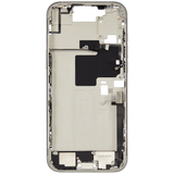 Mid-Frame Housing W/ Charging Port Flex & Small Parts For iPhone 16 Pro Max (EU / Global Version) (Used OEM Pull: Grade C) (White Titanium)