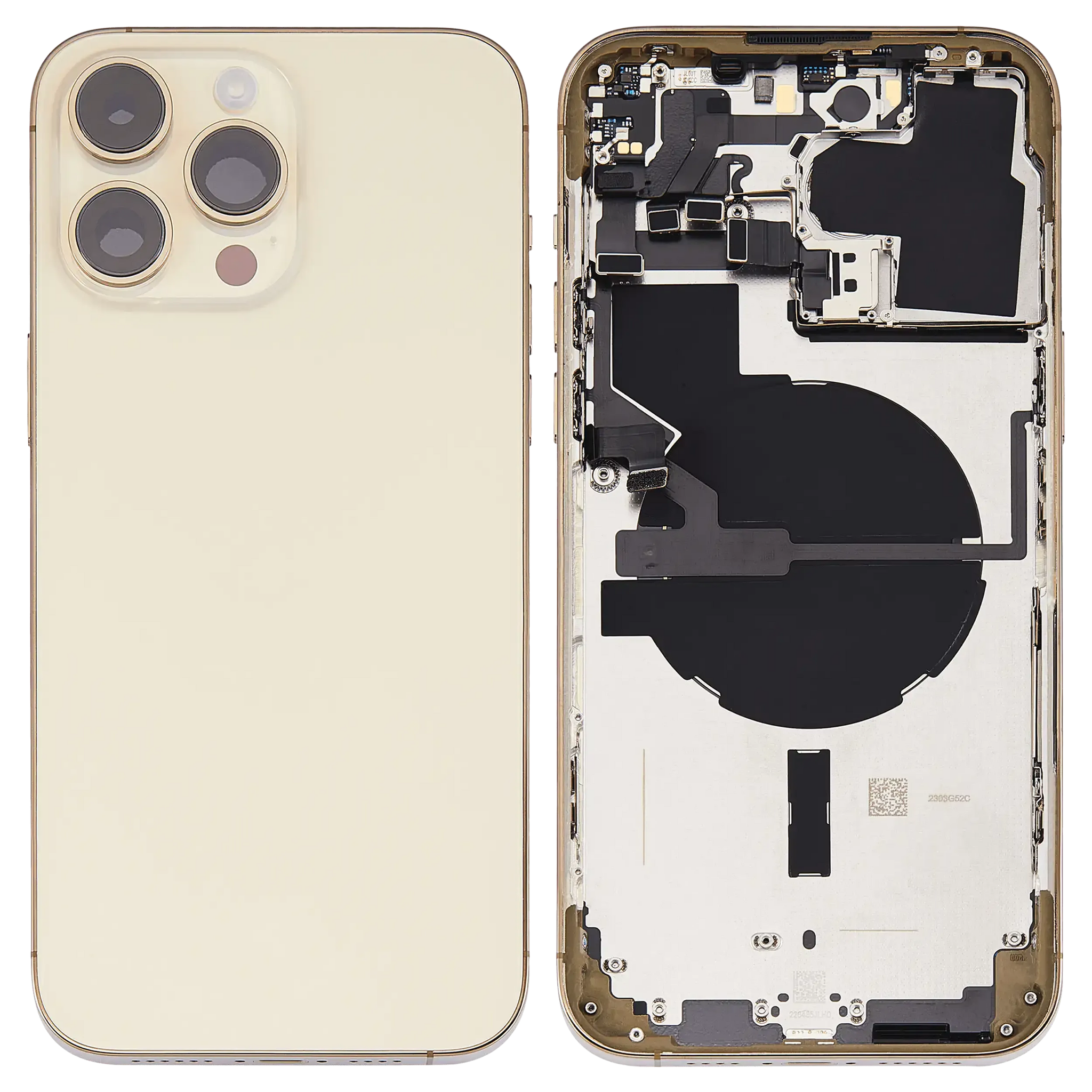 Back Housing W/ Small Parts For iPhone 14 Pro Max (US Version) (Pull) (Gold)