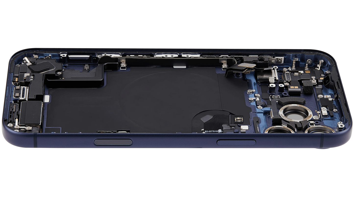 Back Housing W/ Charging Port Flex & Small Parts For iPhone 17 Pro Max (EU / Global Version) (Pull) (Deep Blue)