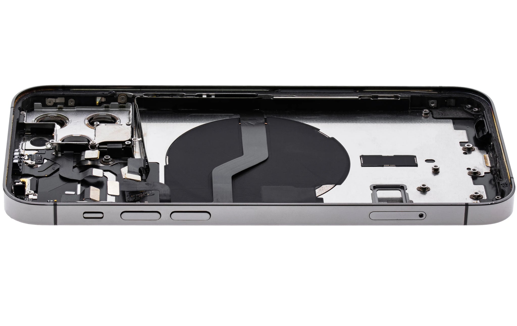 Back Housing W/ Charging Port Flex & Small Parts For iPhone 12 Pro (EU / Global Version) (Used OEM) (Pull) (Graphite)