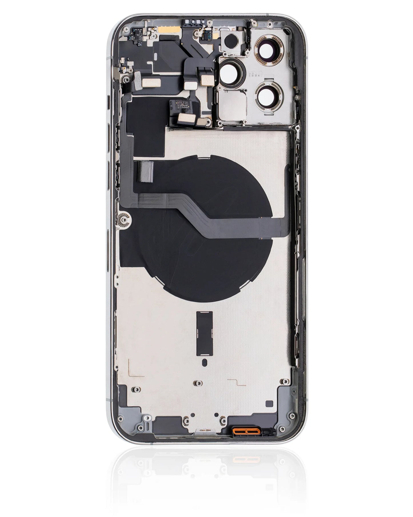 Back Housing W/ Charging Port Flex & Small Parts For iPhone 12 Pro Max (US Version) (Used OEM) (Pull) (Silver)
