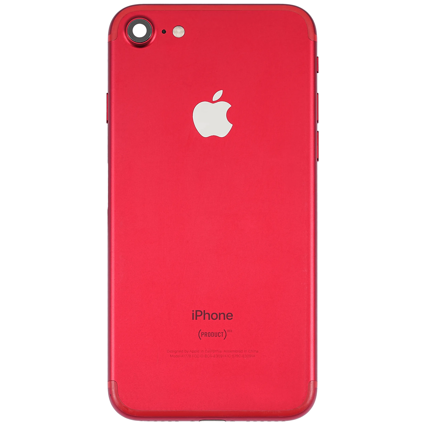 Back Housing W/ Small Components Pre-Installed For iPhone 7 (Pull) (Red)