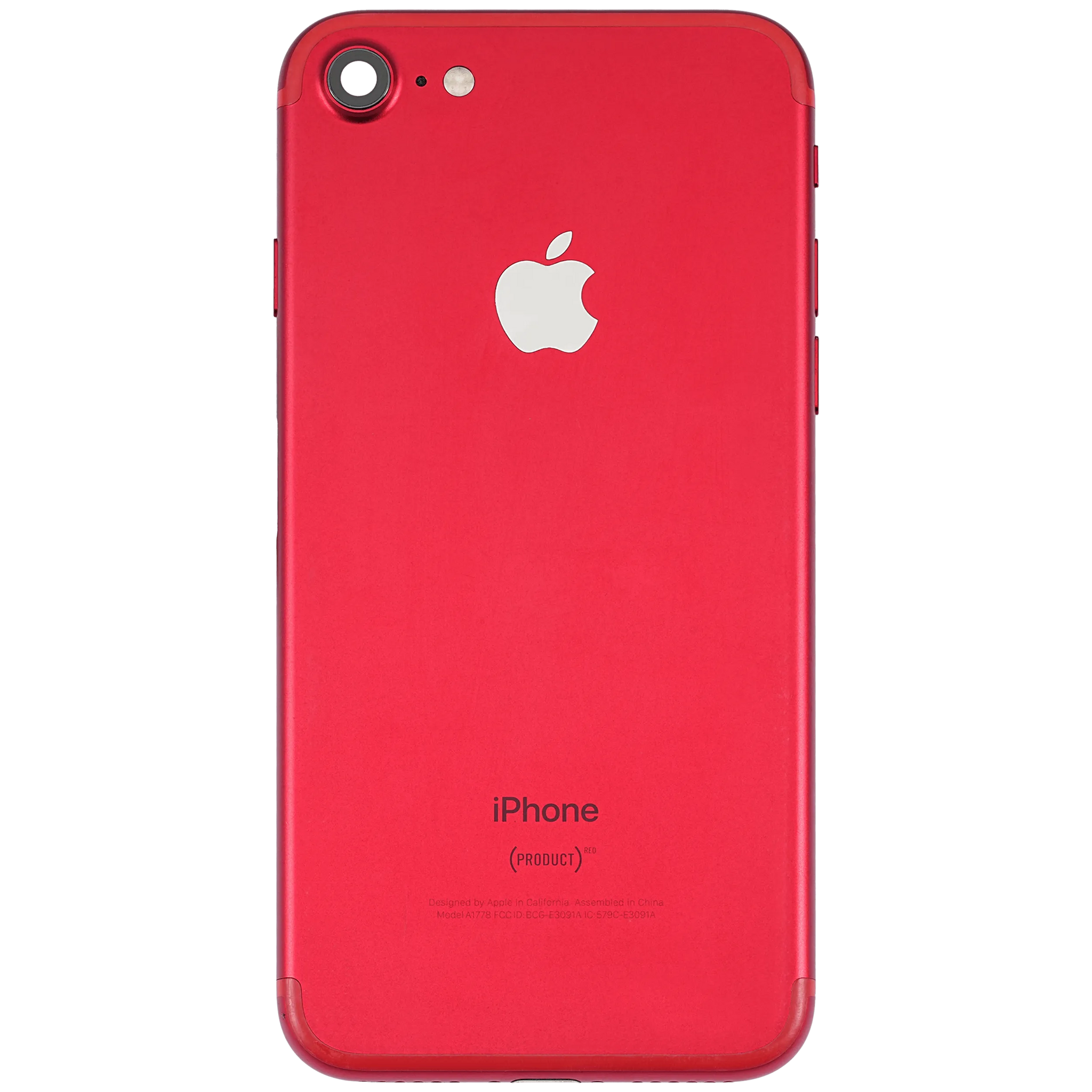Back Housing W/ Small Components Pre-Installed For iPhone 7 (Pull) (Red)
