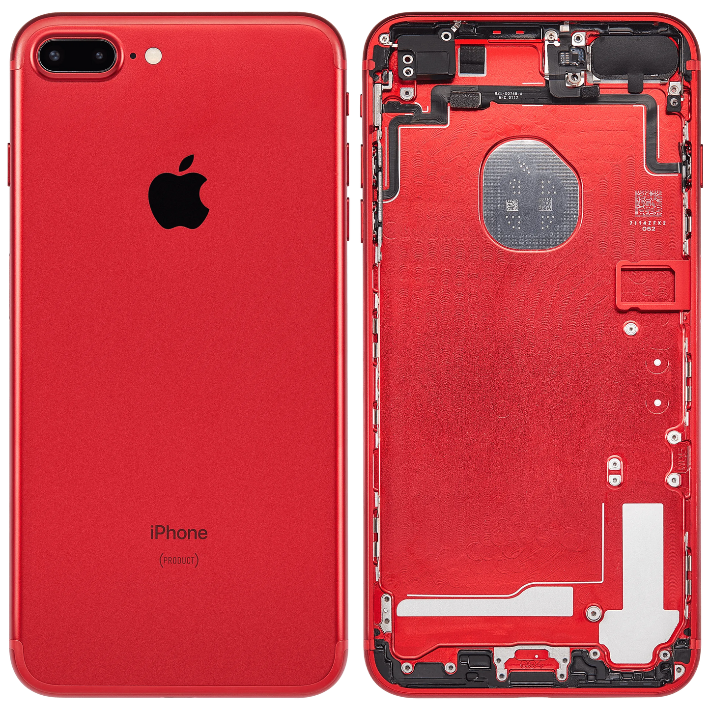 Back Housing W/ Small Components Pre-Installed For iPhone 7 Plus (Pull) (Red)