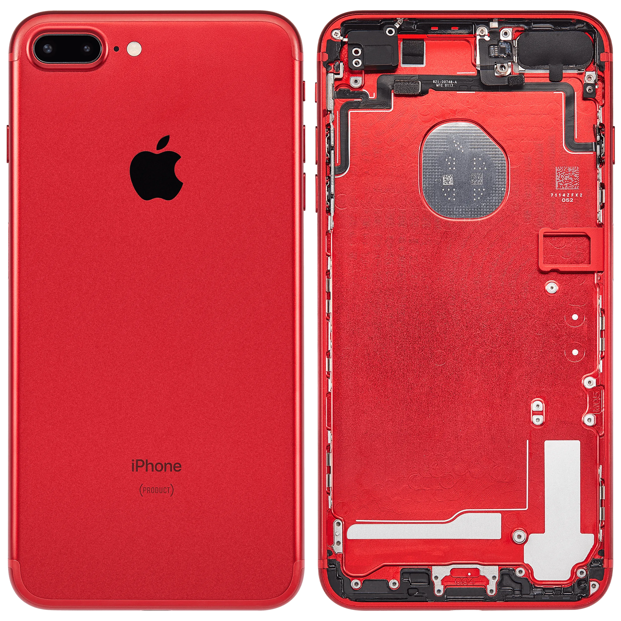 Back Housing W/ Small Components Pre-Installed For iPhone 7 Plus (Pull) (Red)