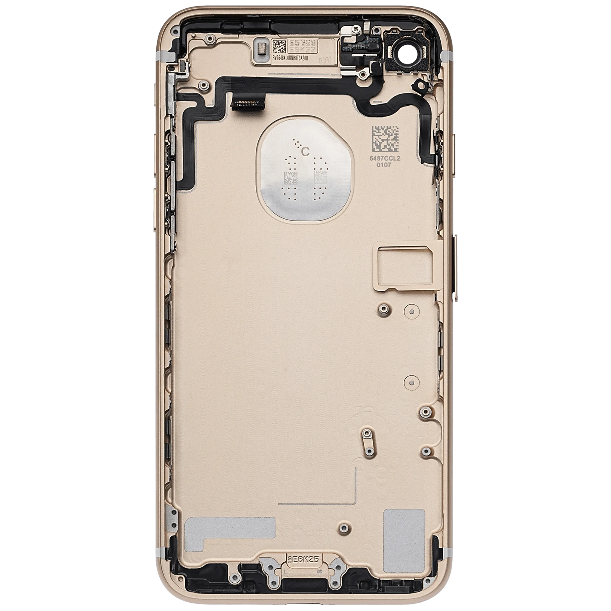 Back Housing W/ Small Components Pre-Installed For iPhone 7 (Pull) (Gold)